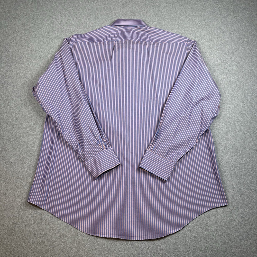 Brooks Brothers Blue Orange Stripe Dress Shirt 16.5 35 (L) USA Cotton - Picture 5 of 6